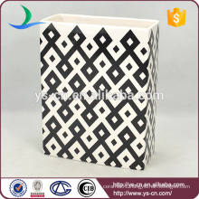 White and black square vase,ceramic chinese vase